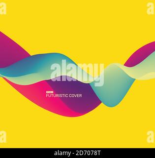 Background with abstract waves. Dynamic Effect. Vector Illustration. Design Template. Stock Vector