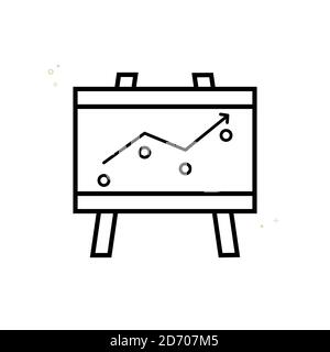 Presentation linear vector icon, up arrow. Vector illustration Stock Vector