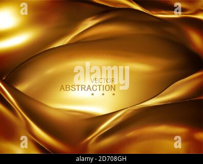 Vector flame-coloured.  Abstract Background  Elegant Silk Texture Satin Luxury Cloth  Wavy Folds. Template for Design, Banner Stock Vector