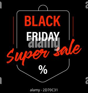 Black friday super sale, promo banner for holiday Stock Vector