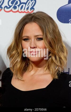 Kimberley Walsh of Girls Aloud pictured backstage at Capital FM's Jingle Bell Ball, at the O2 Arena in east London. Stock Photo