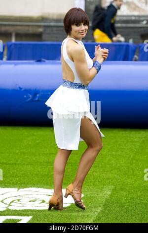 Flavia Cacace pictured at the launch of the RFU and O2 National Touch Rugby Tour, at the Truman Brewery in east London. The tour aims to promote the non-contact sport across England. Stock Photo