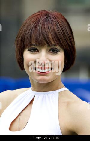 Flavia Cacace pictured at the launch of the RFU and O2 National Touch Rugby Tour, at the Truman Brewery in east London. The tour aims to promote the non-contact sport across England. Stock Photo