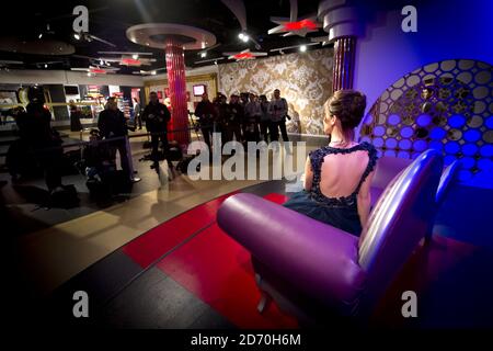 The new waxwork figure of Emma Watson is unveiled at Madame Tussauds in London. Stock Photo