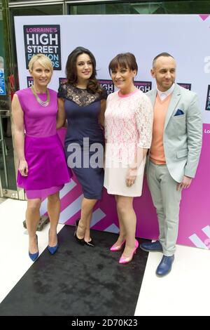 Ali Hall Kelly Brook Lorraine Kelly And Mark Heyes Arriving At Lorraine S High Street Fashion Wards At West Wintergarden In Canary Wharf London Stock Photo Alamy
