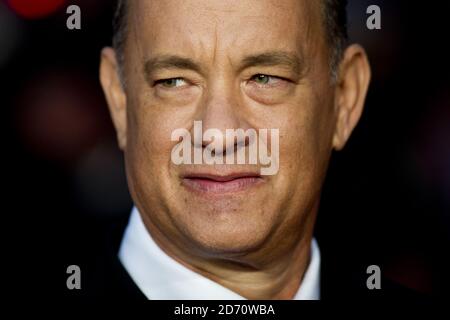 Tom Hanks arrives at the 57th BFI London Film Festival Opening Night Gala European Premiere of Captain Phillips, at the Odeon cinema in Leicester Square, London. Stock Photo