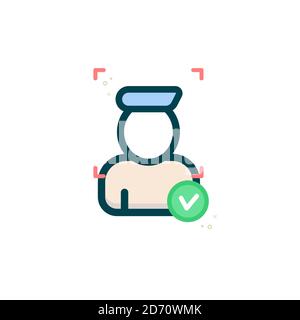 Face recognition vector icon. Verification. Vector illustration Stock Vector