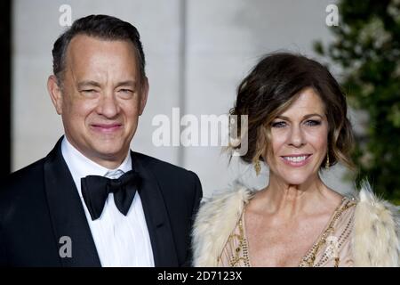 Tom Hanks and wife Rita Wilson arriving at the EE British Academy Film Awards After Party, held at the Grosvenor Hotel in centralLondon Stock Photo