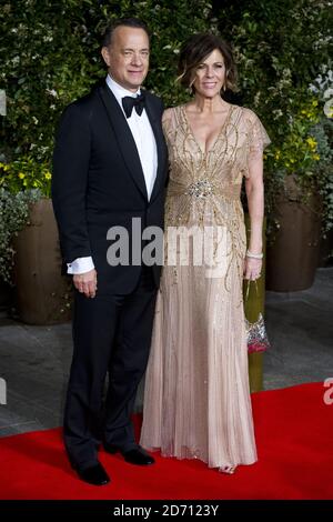 Tom Hanks and wife Rita Wilson arriving at the EE British Academy Film Awards After Party, held at the Grosvenor Hotel in centralLondon Stock Photo