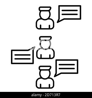 Three interlocutors chat icon vector EPS Stock Vector