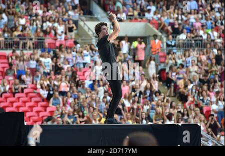 Bradley Simpson of The Vamps performs during Capital FM's Summertime Ball at Wembley Stadium, London. Stock Photo