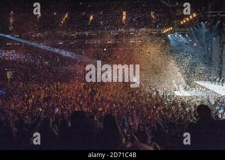 EXCLUSIVE*** Taylor Swift live on stage during the Capital FM Jingle Bell Ball 2014 held at The O2 Arena, London. Stock Photo