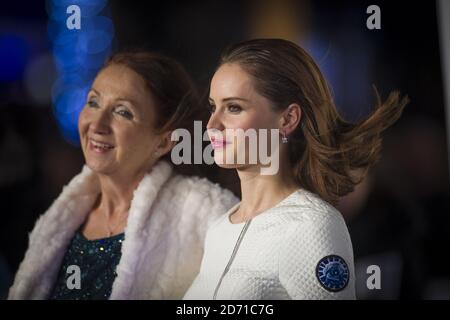 Jane Wilde Hawking and Felicity Jones attending the UK Premiere of The Theory of Everything at the Odeon Leicester Square, London. Stock Photo