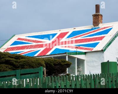 Colonists cottages, the old town of Stanley, capital of the Falkland Islands.  South America, Falkland Islands, November Stock Photo