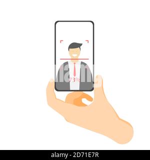 Face ID Scan Vector Icon With Man. Scanner signs Stock Vector