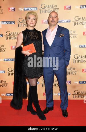 Hannah Waddingham attending the world premiere of the fifth series of Game of Thrones at the Tower of London, London. Stock Photo