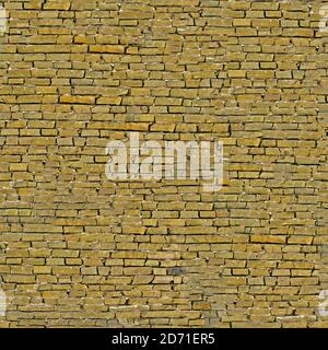 Gold brick wall background. Yellow bricks texture seamless pattern Stock Photo