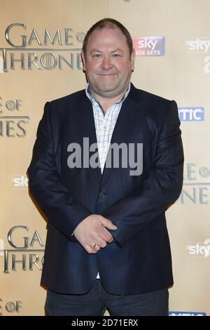 Mark Addy attending the Game of Thrones Season 5 world premiere held at the Tower of London, England. Stock Photo