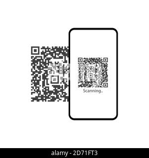 QR code scanner - line design single isolated icon Stock Vector
