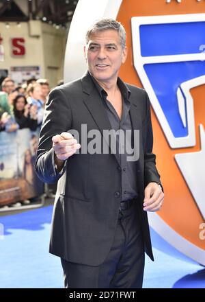 George Clooney attending the European Premiere of Disney's 'Tomorrowland A World Beyond' held at the Odeon Cinema Leicester Square, London  (Mandatory Credit: Matt Crossick/ Empics Entertainment) Stock Photo