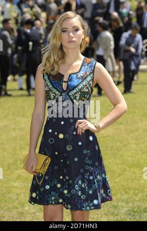 Suki Waterhouse attending the Burberry Prorsum Men's Fashion Show as part of the London Collections: Men SS16 collection, held at Perks Field, Kensington Gardens, London (Mandatory Credit: MATT CROSSICK/ EMPICS Entertainment) Stock Photo