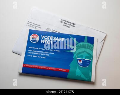 NYC voting ballot for 2020 election Stock Photo