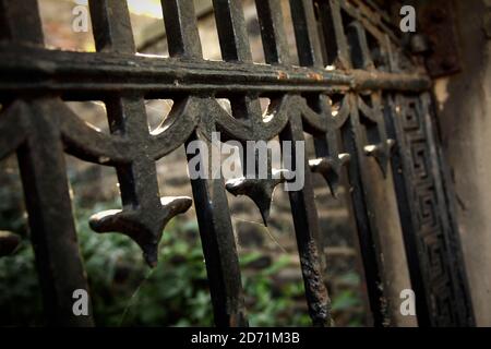 Old iron gates in Greyfriars Kirkyard, Edinburgh, Scotland. Stock Photo