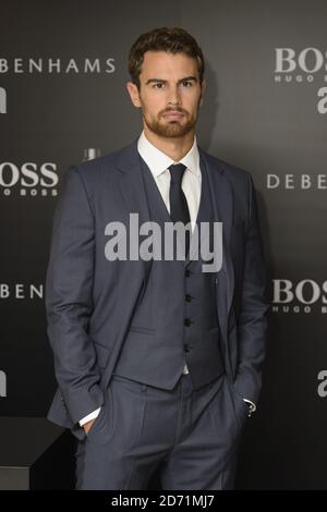 Theo James pictured in Debenhams London where he was unveiled as the face of Boss the Scent Stock Photo Alamy