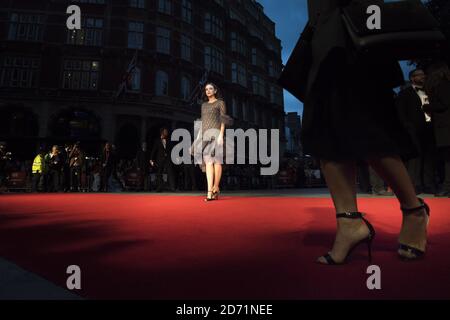 Carey Mulligan attends the Suffragette Premiere held during the 59th BFI London Film Festival at Odeon Cinema at Leicester Square, London. Stock Photo