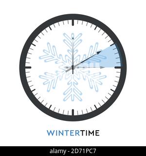 clock switch to winter time vector illustration EPS10 Stock Vector