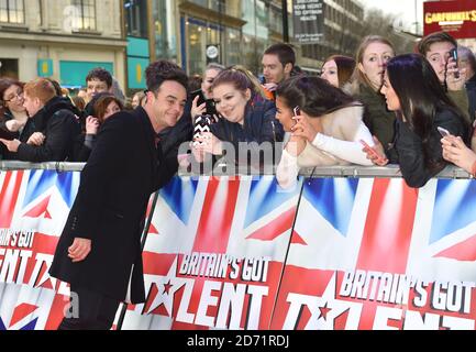 Anthony McPartlin arriving at the Britain's Got Talent Auditions, London  Photo Credit Should Read: Matt Crossick/Empics Entertainment Stock Photo