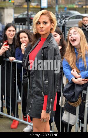 Alesha Dixon arriving at the TopShop Unique Autumn/ Winter 2016 London Fashion Week show, at the Tate Modern, London Stock Photo