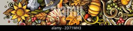Thanksgiving day doodle illustration Stock Vector