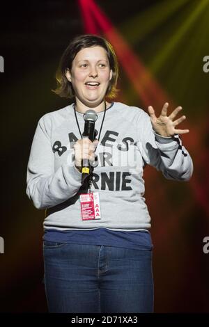 Josie Long performing at the Teenage Cancer Trust comedy night, at the Royal Albert Hall in London. Stock Photo