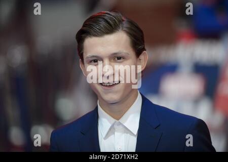 Tom Holland attending the Captain America: Civil War European Premiere held at Vue Westfield in Shepherd's Bush, London.  Stock Photo