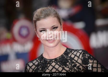 Emily Vancamp attending the Captain America: Civil War European Premiere held at Vue Westfield in Shepherd's Bush, London.  Stock Photo