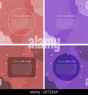 Terracotta Blue Decorative Template Best for Social Media and Promotion Stock Vector