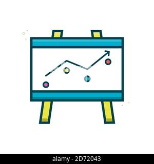 Business presentation vector icon style illustration. Statistics filled symbol icon. EPS 10 Stock Vector