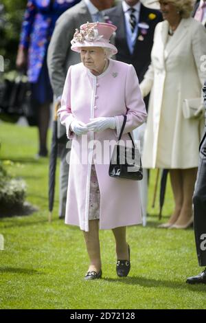 HRH Queen Elizabeth II during day two of Royal Ascot 2016, at Ascot Racecourse. Stock Photo