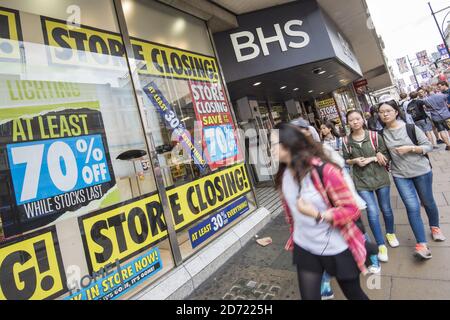 General view of the BHS store in Oxford Street, London. All 164 BHS stores are set to close, only remaining open until stock is sold off.  Stock Photo