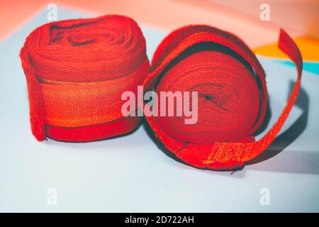 Boxing Hand Wraps for Safety Punching Stock Photo