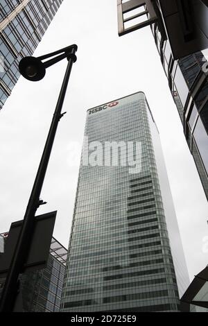 General view of HSBC's UK headquarters, in Canary Wharf, London. The bank is one of several rumoured to be planning a move to Frankfurt after the UK's decision to leave the European Union. Picture date: Wednesday November 23rd,  2016. Photo credit should read: Matt Crossick/EMPICS Entertainment Stock Photo