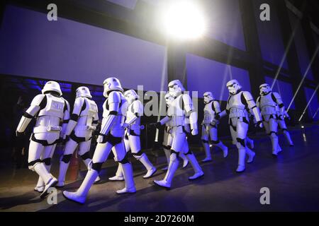 Stormtroopers at the Rogue One: A Star Wars Story Premiere, at the Tate Modern, London. Picture date: Tuesday December 13th, 2016. Photo credit should read: Matt Crossick/ EMPICS Entertainment. Stock Photo