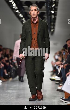 Models on the catwalk during the Oliver Spencer London Fashion Week Men'€™s AW17 show held at 180 Strand, London. Picture date: Saturday January 7th, 2016. Photo credit should read: Matt Crossick/ EMPICS Entertainment. Stock Photo