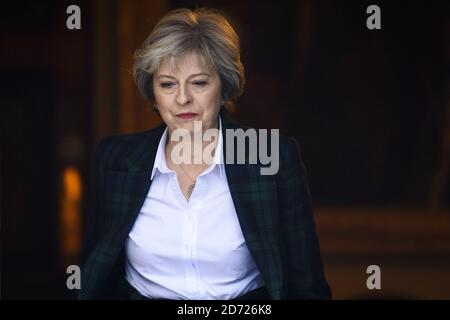 Prime Minister Theresa May leaves a cabinet meeting in Downing Street, London. Picture date: Tuesday January 17, 2016. Photo credit should read: Matt Crossick/ EMPICS Entertainment. Stock Photo