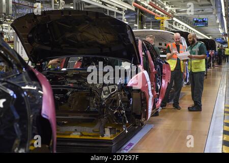 Land Rover Assembly Line Cars on the Final Assembly line, part of Jaguar Land Rover's Advanced ...