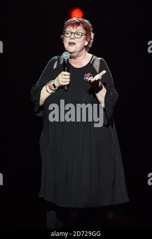 Jo Brand performing on stage at the Royal Albert Hall in London for the Teenage Cancer Trust annual concert series. Picture date: Wednesday March 29th, 2017. Photo credit should read: Matt Crossick/ EMPICS Entertainment. Stock Photo