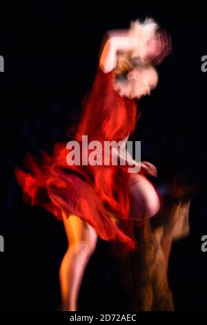 Performers from Rambert perform scenes from Ghost Dances by Christopher Bruce, at Sadler's Wells Theatre in London. Picture date: Tuesday 16 May 2017. Photo credit should read: Matt Crossick/ EMPICS Entertainment. Stock Photo