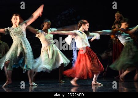 Performers from Rambert perform scenes from Ghost Dances by Christopher Bruce, at Sadler's Wells Theatre in London. Picture date: Tuesday 16 May 2017. Photo credit should read: Matt Crossick/ EMPICS Entertainment. Stock Photo