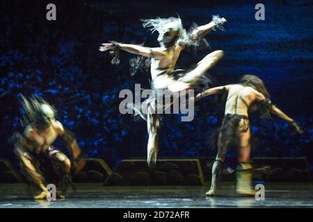 Performers from Rambert perform scenes from Ghost Dances by Christopher Bruce, at Sadler's Wells Theatre in London. Picture date: Tuesday 16 May 2017. Photo credit should read: Matt Crossick/ EMPICS Entertainment. Stock Photo